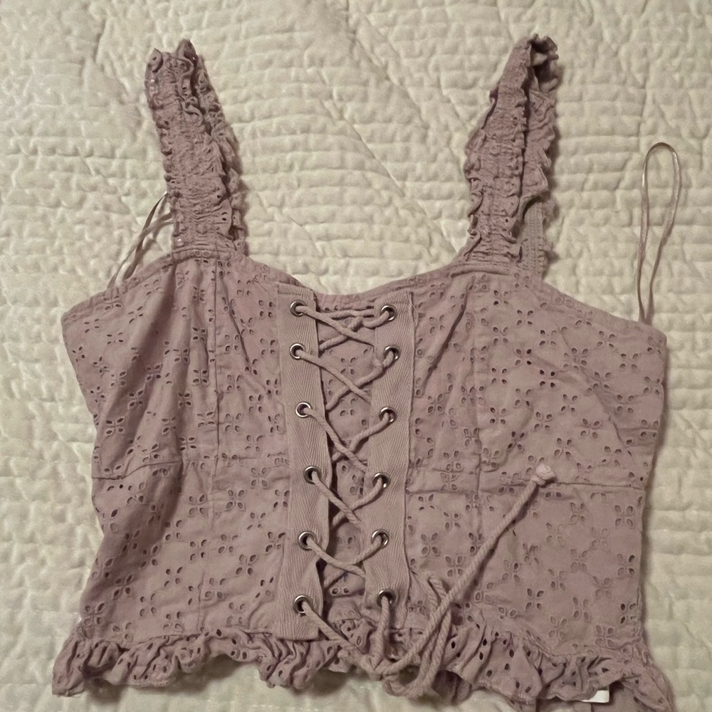 Cotton on Purple Crop Top- Size Medium